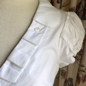 Odille White Blouse Pleated Details Anthropologie